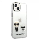Karl Lagerfeld iPhone 14 Cover Karl & Choupette Gradient Hvid