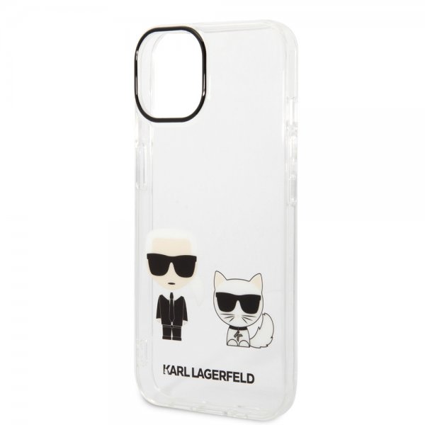 Karl Lagerfeld iPhone 14 Cover Karl & Choupette Gradient Hvid