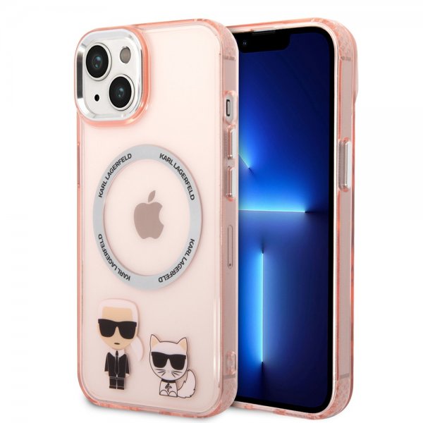Karl Lagerfeld iPhone 14 Cover Karl & Choupette MagSafe Pink