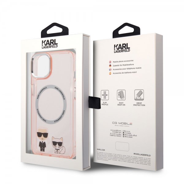 Karl Lagerfeld iPhone 14 Cover Karl & Choupette MagSafe Pink
