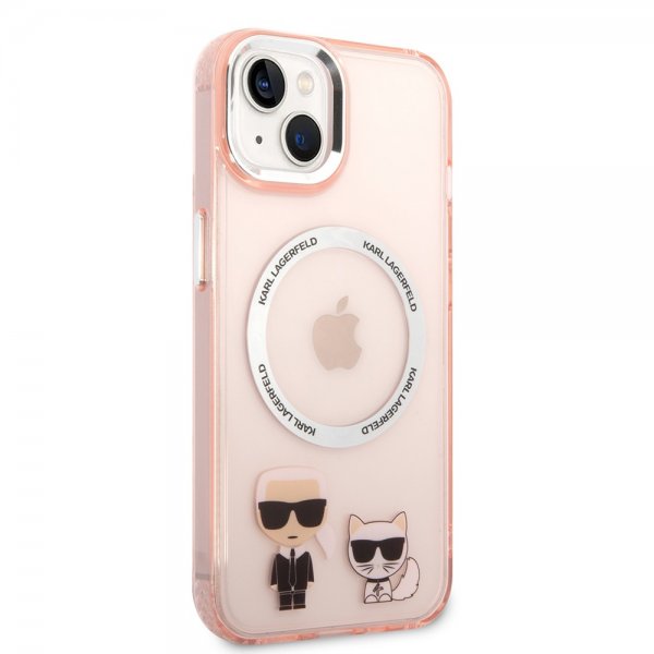 Karl Lagerfeld iPhone 14 Cover Karl & Choupette MagSafe Pink