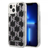 Karl Lagerfeld iPhone 14 Cover Liquid Glitter Monogram Sort