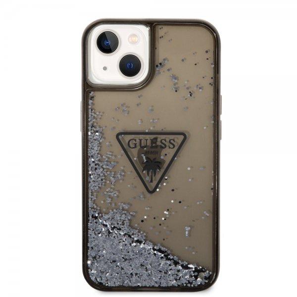 Guess iPhone 14 Cover Liquid Glitter Translucent Sort