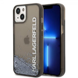 Karl Lagerfeld iPhone 14 Cover Liquid Glitter Transparent Sort