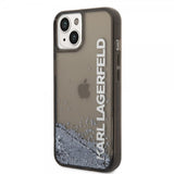 Karl Lagerfeld iPhone 14 Cover Liquid Glitter Transparent Sort