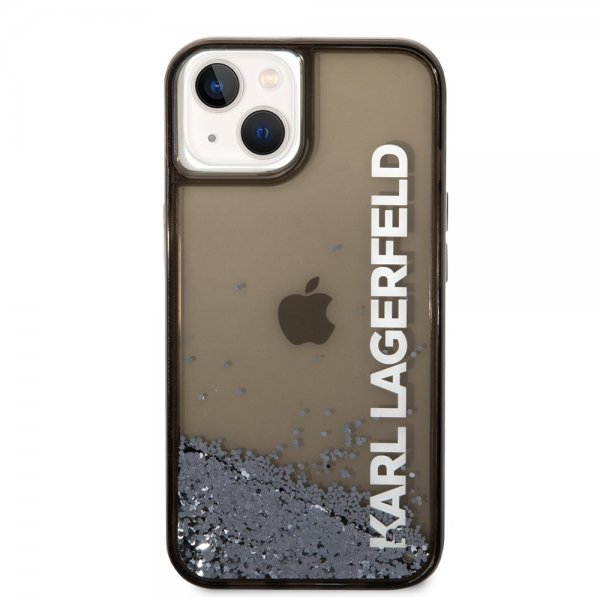 Karl Lagerfeld iPhone 14 Cover Liquid Glitter Transparent Sort