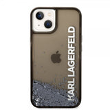 Karl Lagerfeld iPhone 14 Cover Liquid Glitter Transparent Sort