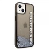 Karl Lagerfeld iPhone 14 Cover Liquid Glitter Transparent Sort