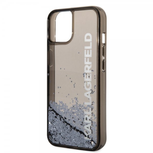 Karl Lagerfeld iPhone 14 Cover Liquid Glitter Transparent Sort