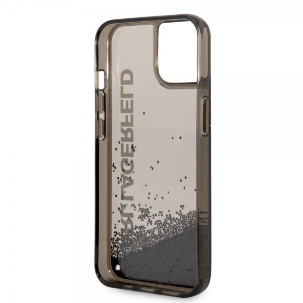 Karl Lagerfeld iPhone 14 Cover Liquid Glitter Transparent Sort