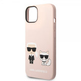 Karl Lagerfeld iPhone 14 Cover Liquid Silicone Karl & Choupette MagSafe Rosa