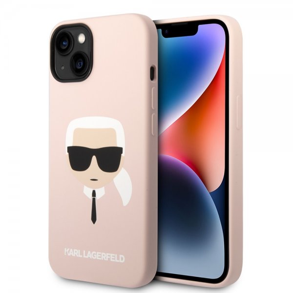 Karl Lagerfeld iPhone 14 Cover Flydende Silikone Karl Pink
