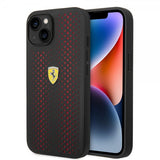 Ferrari iPhone 14 Cover Logo Perforated Rød