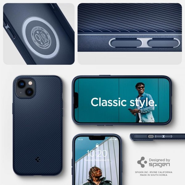 Spigen iPhone 14 Cover Mag Armor MagFit Navy Blue