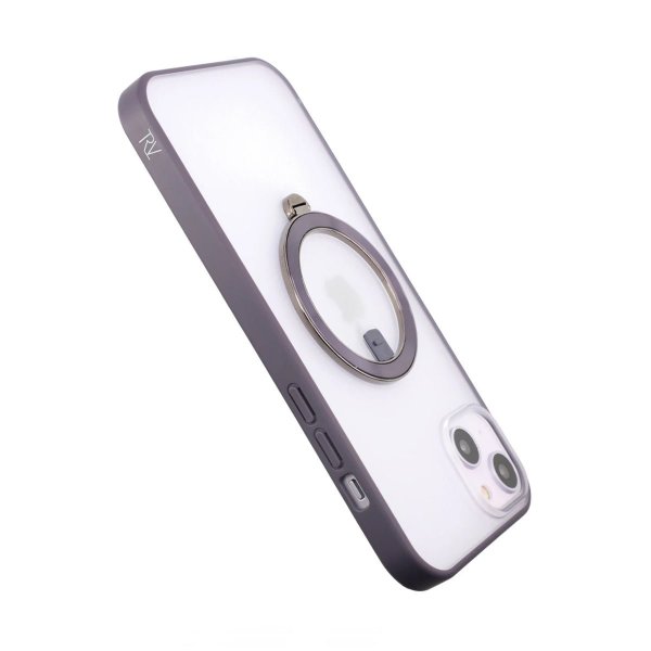 Rvelon iPhone 14 Cover MagSafe Ring Lilla