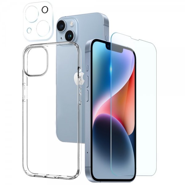 Northjo iPhone 14 Cover med Skærmbeskyttelse og Kamerabeskyttelse 3-i-1