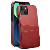 iPhone 14 Cover med to Kortlommer Rød