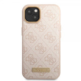 Guess iPhone 14 Cover Metal Plate Logo MagSafe Rosa