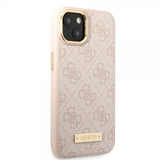 Guess iPhone 14 Cover Metal Plate Logo MagSafe Rosa