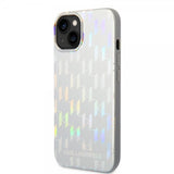 Karl Lagerfeld iPhone 14 Cover Monogram Iridescent Silver