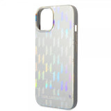 Karl Lagerfeld iPhone 14 Cover Monogram Iridescent Silver