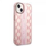 Karl Lagerfeld iPhone 14 Cover Monogram Vertical Stripe Rosa