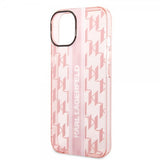 Karl Lagerfeld iPhone 14 Cover Monogram Vertical Stripe Rosa