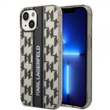Karl Lagerfeld iPhone 14 Cover Monogram Vertical Stripe Sort