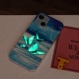 iPhone 14 Cover Motiv Blå Sommerfugle