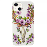 iPhone 14 Cover Motiv Blomster og Hjort