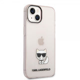 Karl Lagerfeld iPhone 14 Cover Printed Choupette Transparent Rosa