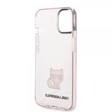 Karl Lagerfeld iPhone 14 Cover Printed Choupette Transparent Rosa