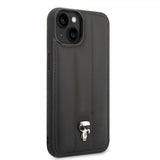 Karl Lagerfeld iPhone 14 Cover Quilted Nylon Puffy Case Ikonik Pin Sort
