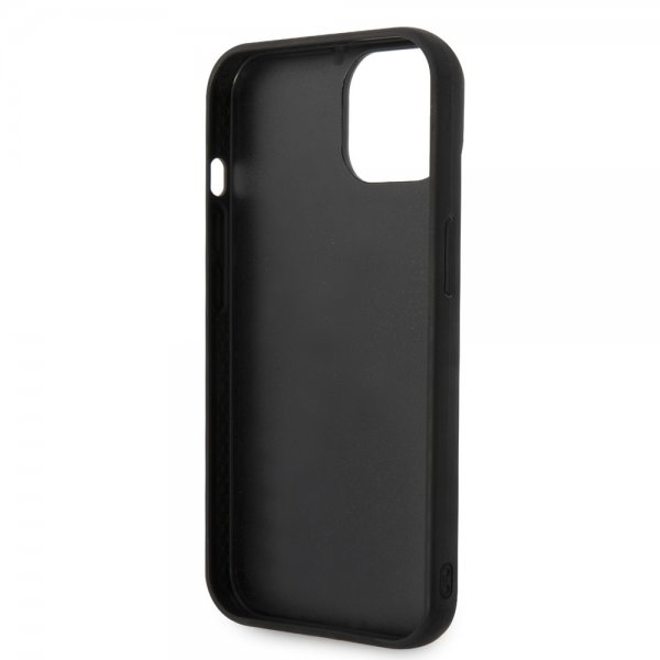 Karl Lagerfeld iPhone 14 Cover Quilted Nylon Puffy Case Ikonik Pin Sort