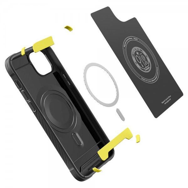 Spigen iPhone 14 Cover Rugged Armor MagFit Mat Sort