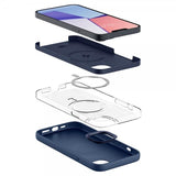 Spigen iPhone 14 Cover Silicone Fit MagFit Navy Blue