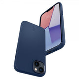Spigen iPhone 14 Cover Silicone Fit MagFit Navy Blue