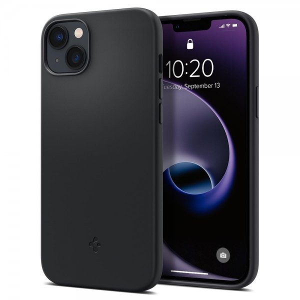 Spigen iPhone 14 Cover Silicone Fit MagFit Sort