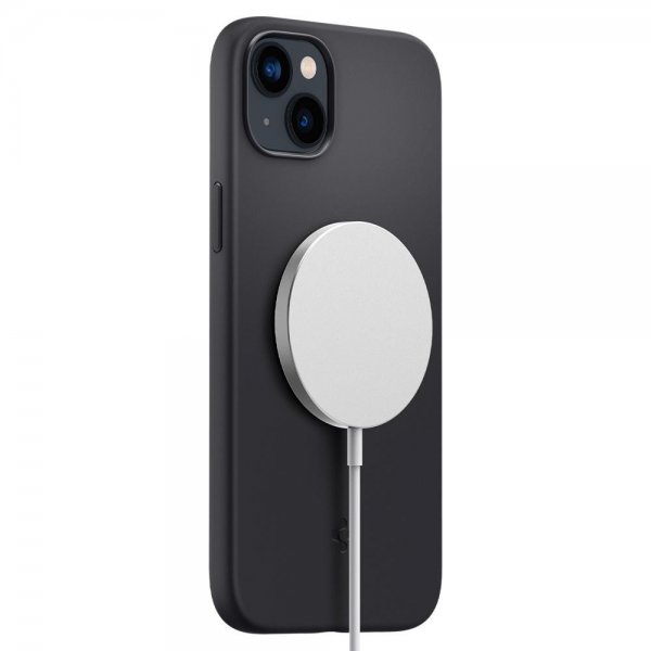 Spigen iPhone 14 Cover Silicone Fit MagFit Sort