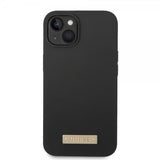Guess iPhone 14 Skal Silikone Metalplade MagSafe Sort