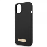 Guess iPhone 13 Cover Silikone Metalplade MagSafe Sort