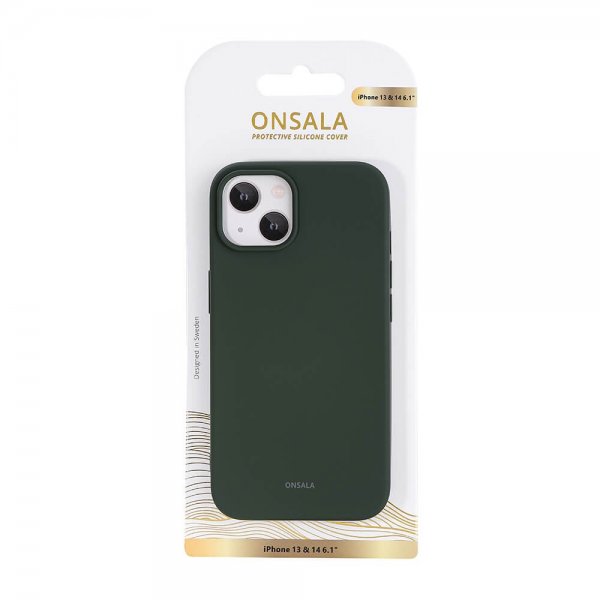 Onsala iPhone 13/iPhone 14 Cover Silikone Olivengrøn
