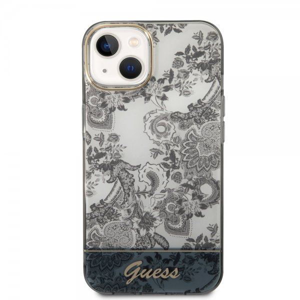 Guess iPhone 14 Cover Toile de Jouy Grå