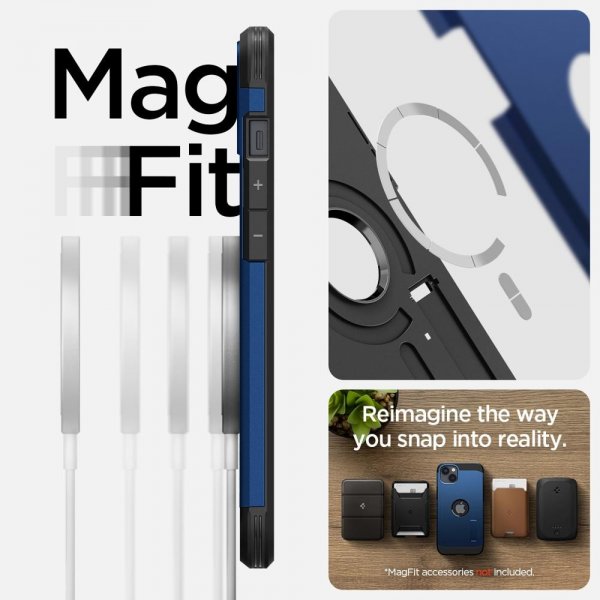 Spigen iPhone 14 Cover Tough Armor MagFit Navy Blue