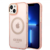 Guess iPhone 14 Cover Translucent MagSafe Rose