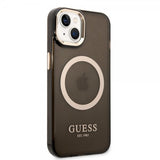 Guess iPhone 14 Cover Gennemsigtig MagSafe Sort