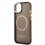 Guess iPhone 14 Cover Gennemsigtig MagSafe Sort