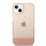Guess iPhone 14 Cover Gennemsigtig Rosa