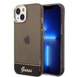 Guess iPhone 14 Cover Gennemsigtig Sort