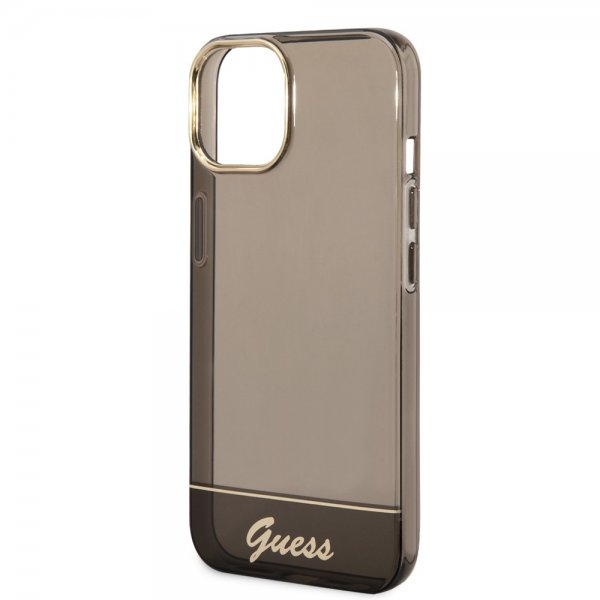 Guess iPhone 14 Cover Gennemsigtig Sort